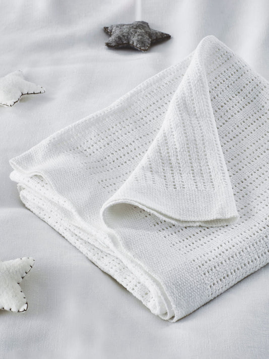 The White Company White The White Company Pink Cellular Satin Blanket image 1