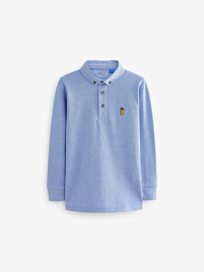 Dsiney Kidz - Blue Long Sleeve Polo Shirt (3-16yrs) image 1