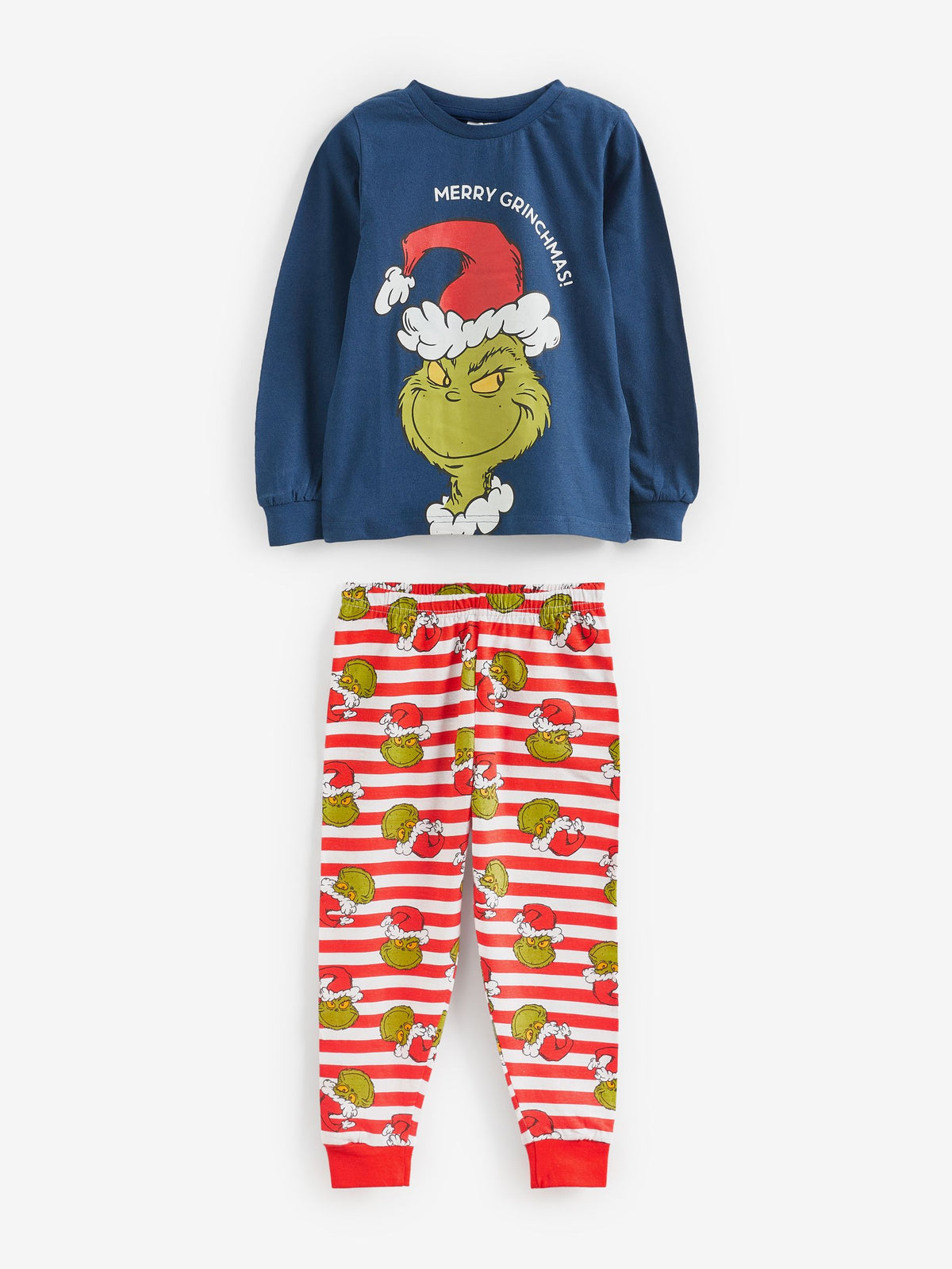 Vanilla Underground Blue The Grinch Matching Family Christmas 100% Cotton Long Pyjamas - image 1