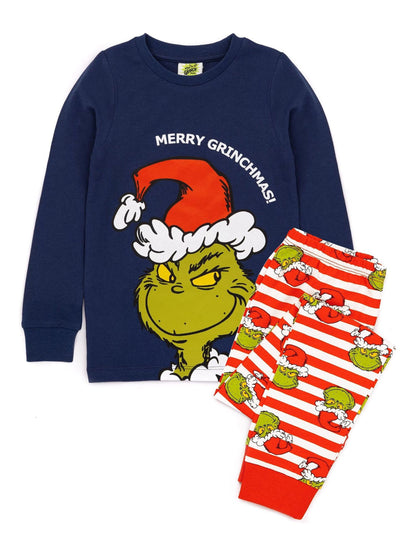 Vanilla Underground Blue The Grinch Matching Family Christmas 100% Cotton Long Pyjamas - image 2