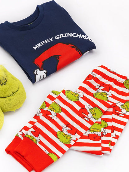Vanilla Underground Blue The Grinch Matching Family Christmas 100% Cotton Long Pyjamas - image 5