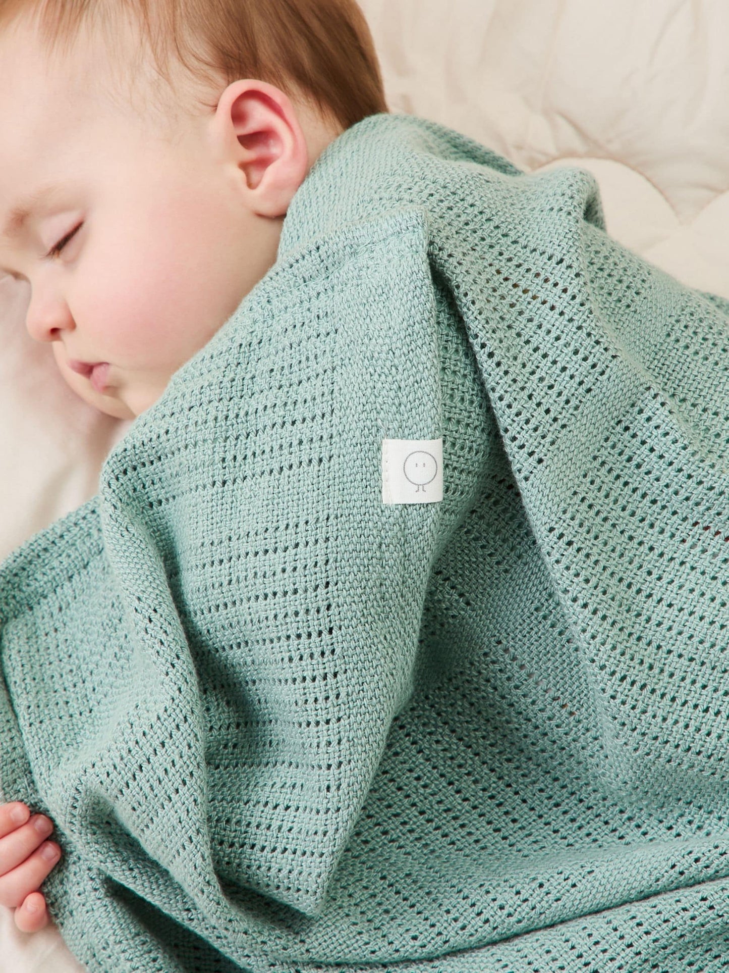 MORI Mint Green Blend Cellular Baby Blanket image 1
