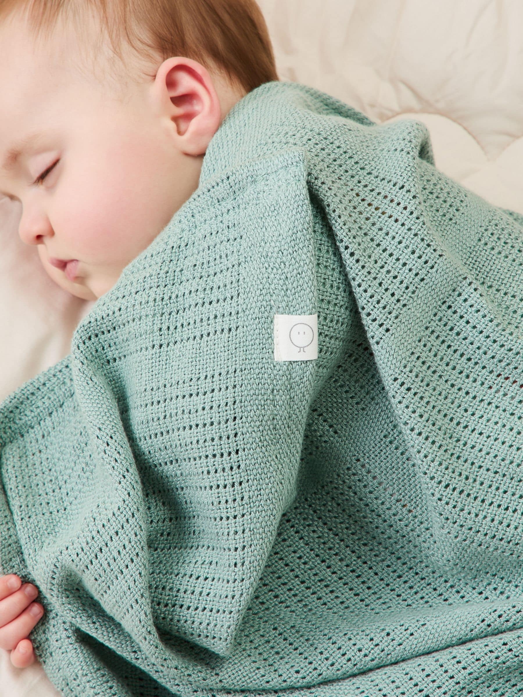 MORI Mint Green Blend Cellular Baby Blanket image 1