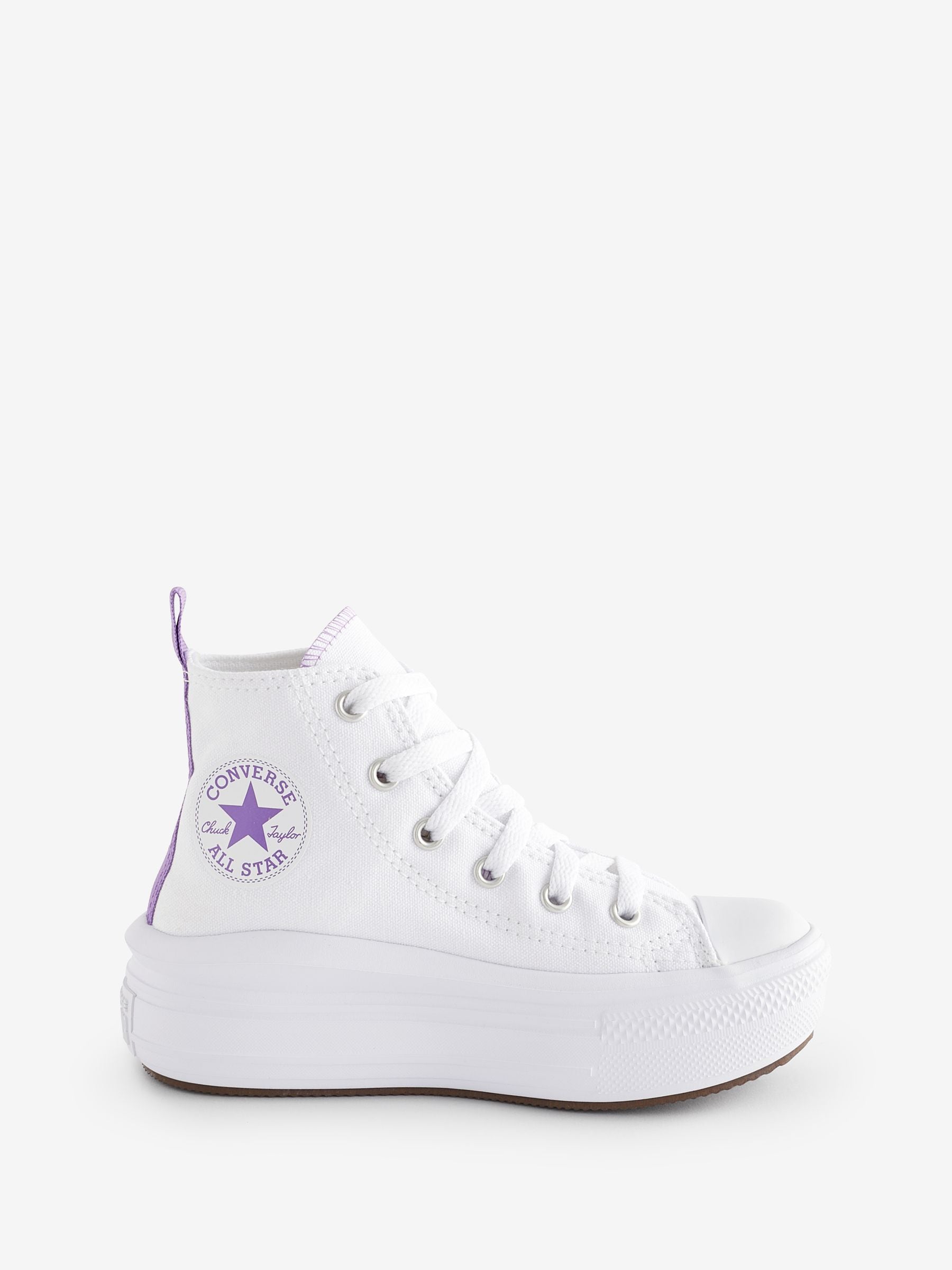 Converse White/Purple Move Platform High Top Junior Trainers image 1