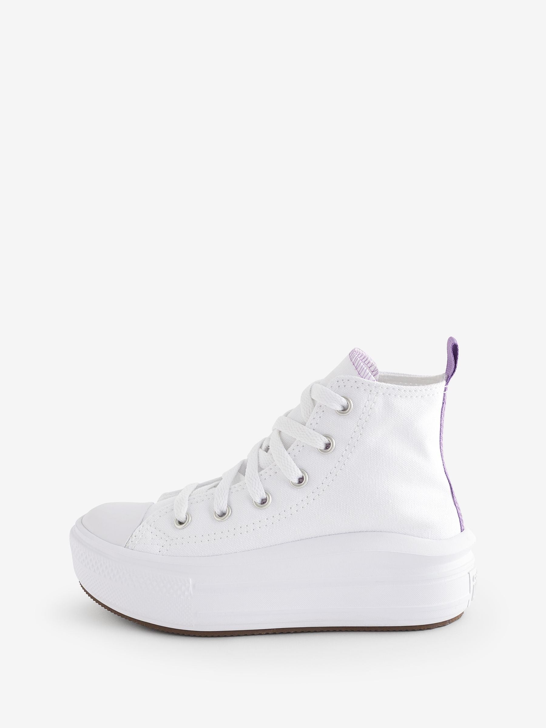 Converse White/Purple Move Platform High Top Junior Trainers image 2
