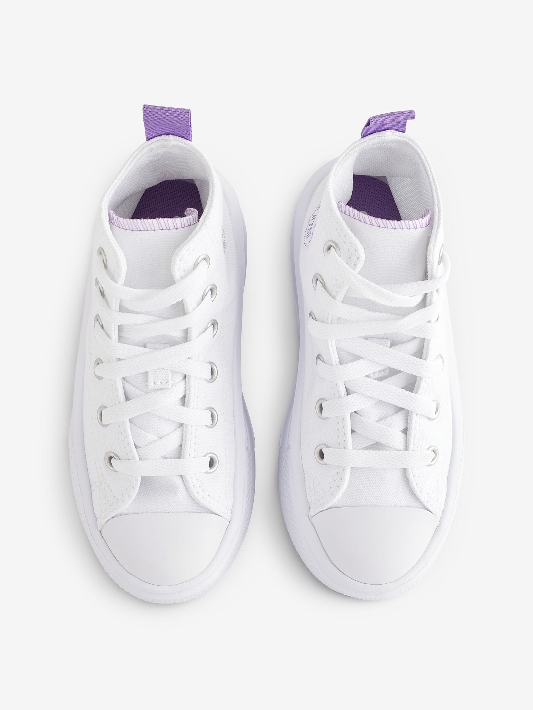 Converse White/Purple Move Platform High Top Junior Trainers image 6