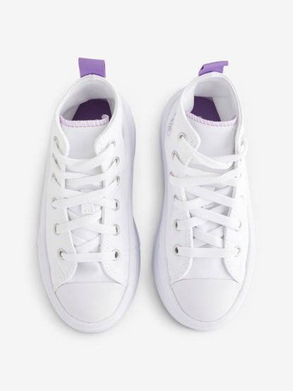 Converse White/Purple Move Platform High Top Junior Trainers image 6