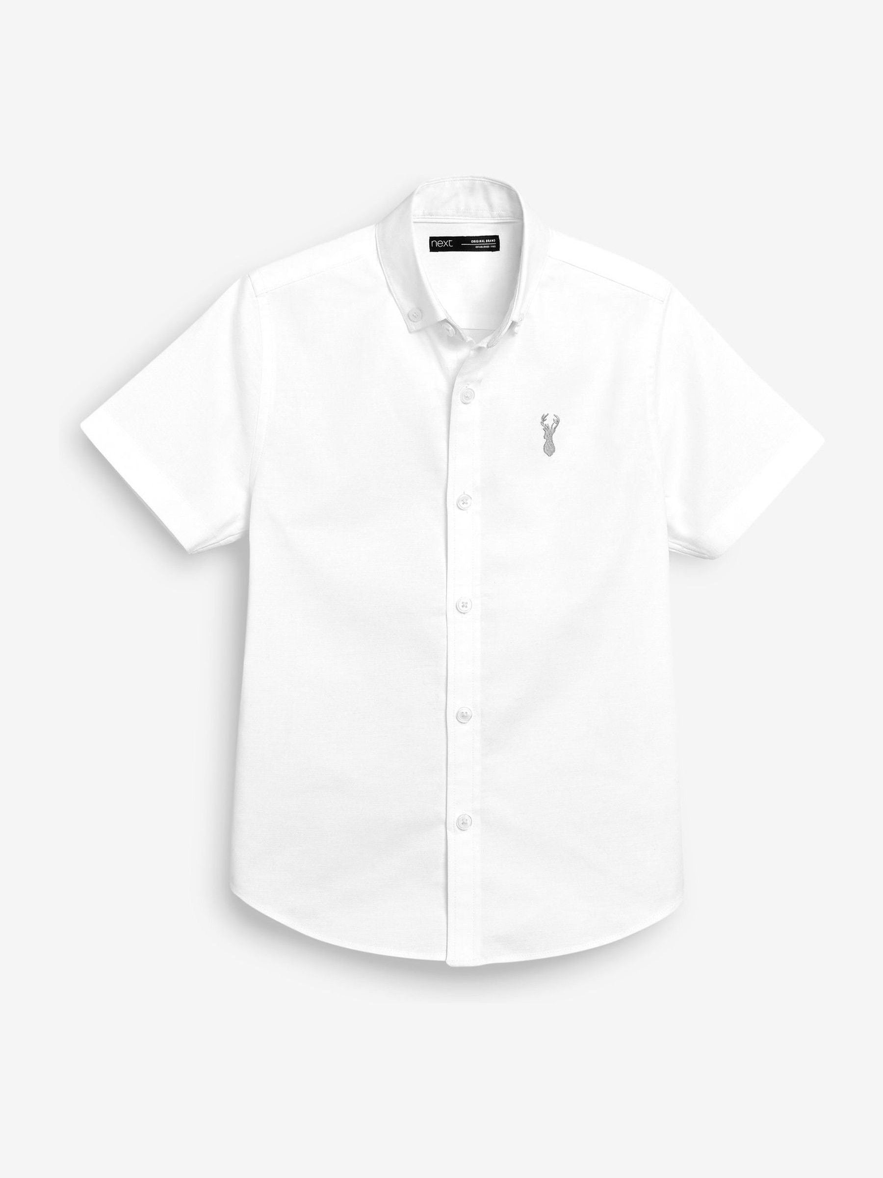 Dsiney Kidz - White Logo Short Sleeve Cotton Rich Oxford Shirt (3-16yrs) image 3