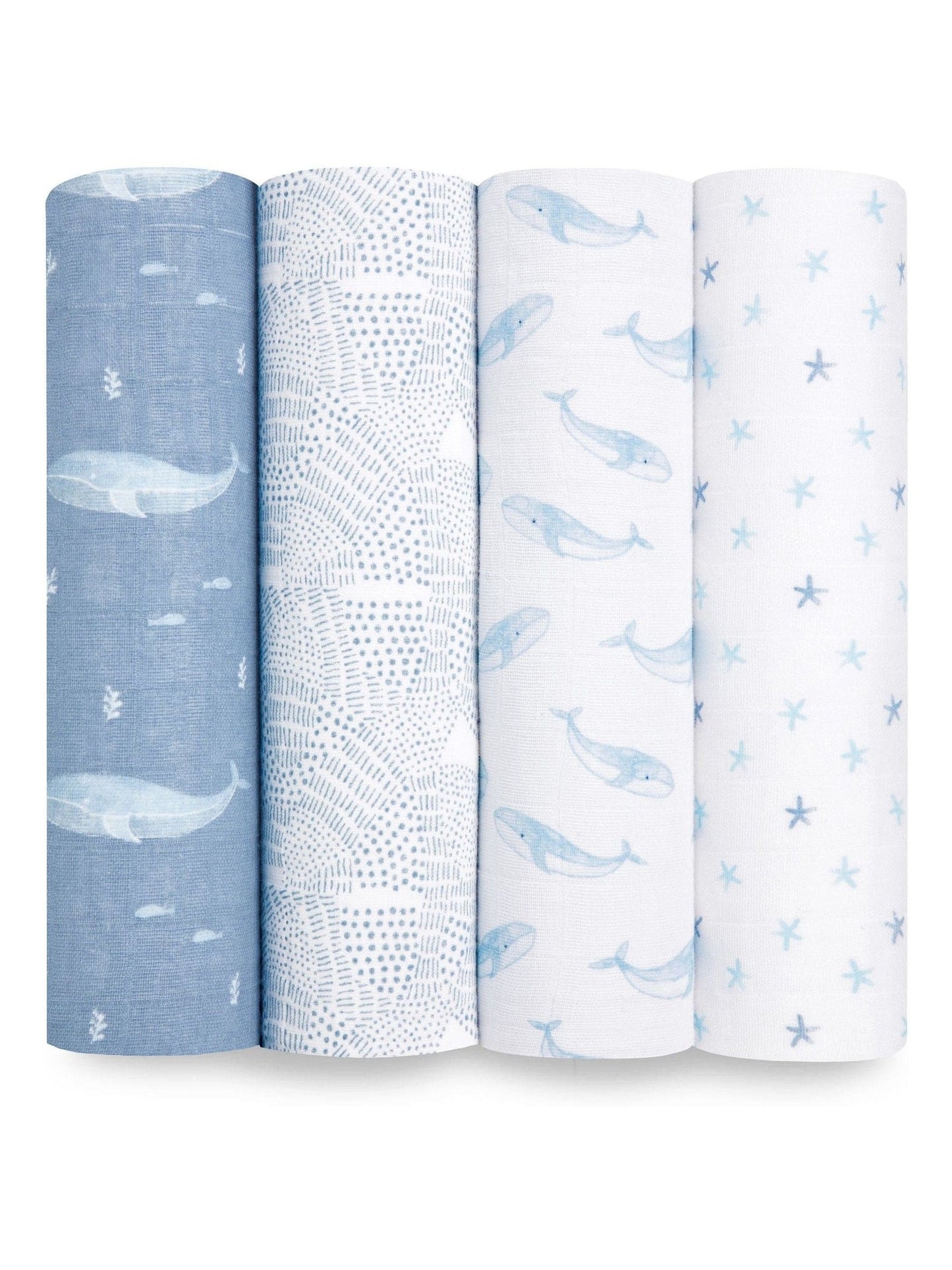 aden + anais Blue Cotton Muslin Blankets 4 Pack image 1