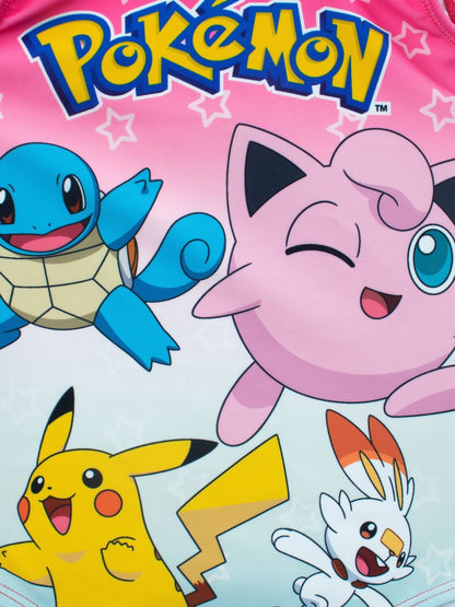 Character Pink Pokemon Girls Printed Tie Swimsuit image 3