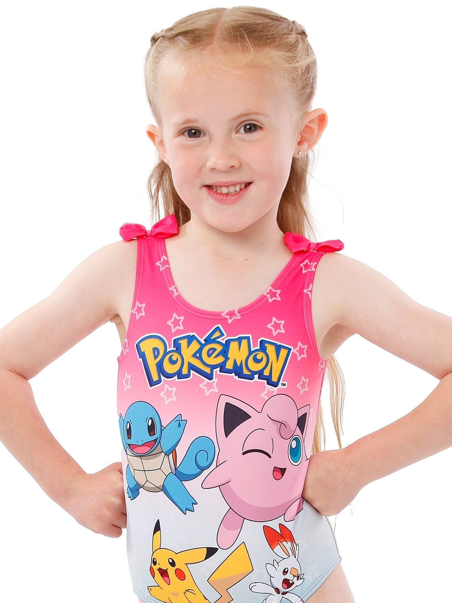 Character Pink Pokemon Girls Printed Tie Swimsuit image 6
