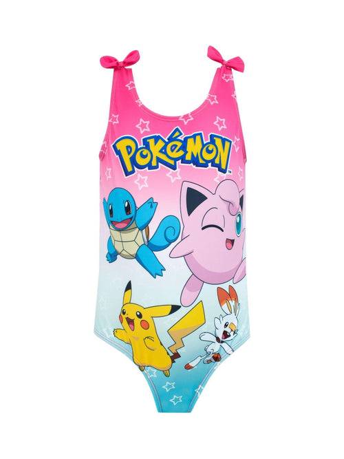 Character Pink Pokemon Girls Printed Tie Swimsuit image 1