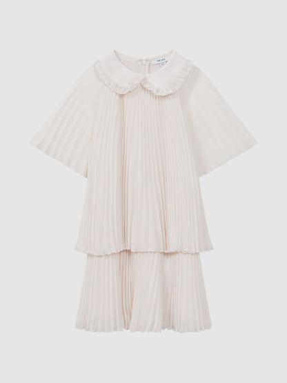 Dsiney Kidz - Reiss Ivory Nadia 4-9 yrs Pleated Collared Tiered Dress image 2