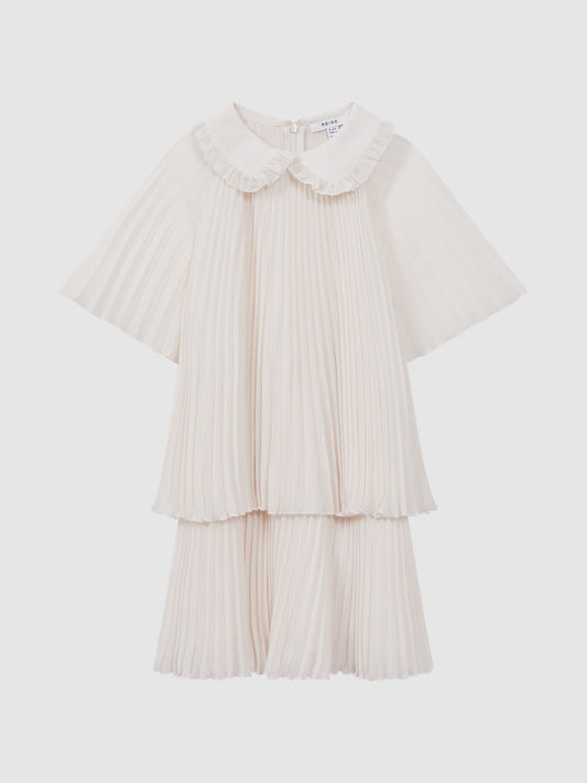 Dsiney Kidz - Reiss Ivory Nadia 4-9 yrs Pleated Collared Tiered Dress image 2