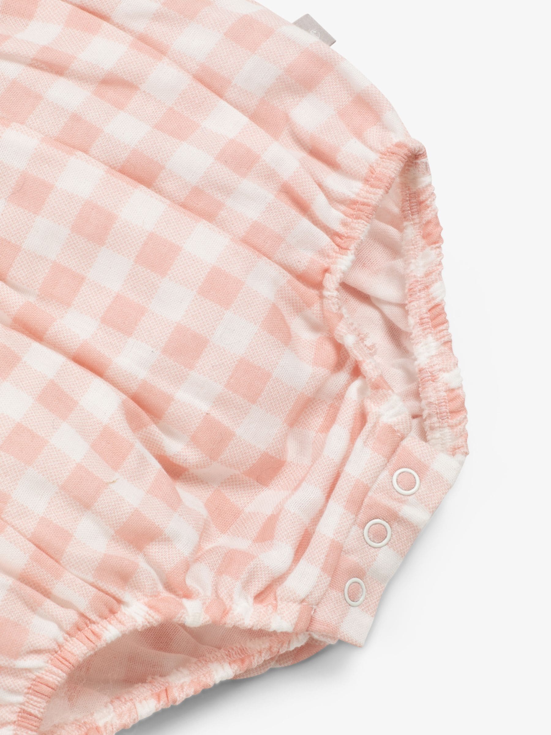 The Little Tailor Pink Gingham Baby Woven Shorty 100% Cotton Dungarees image 5