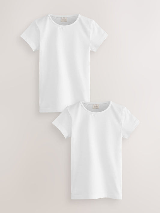 Dsiney Kidz - White 2 Pack 100% Cotton Gym School T-Shirts (3-16yrs) image 1
