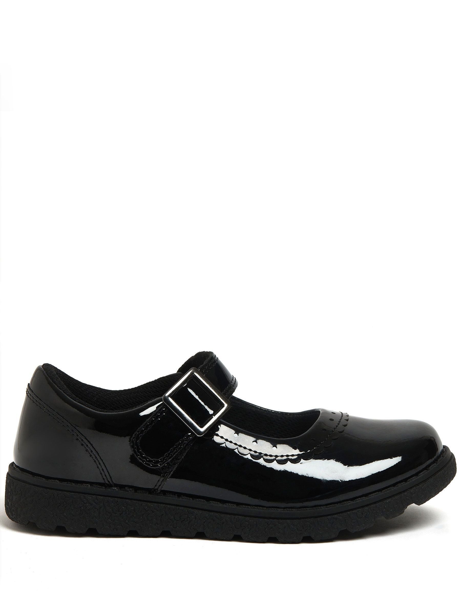 Harry Bear Black Patent Rainbow Girls School Shoes image 2