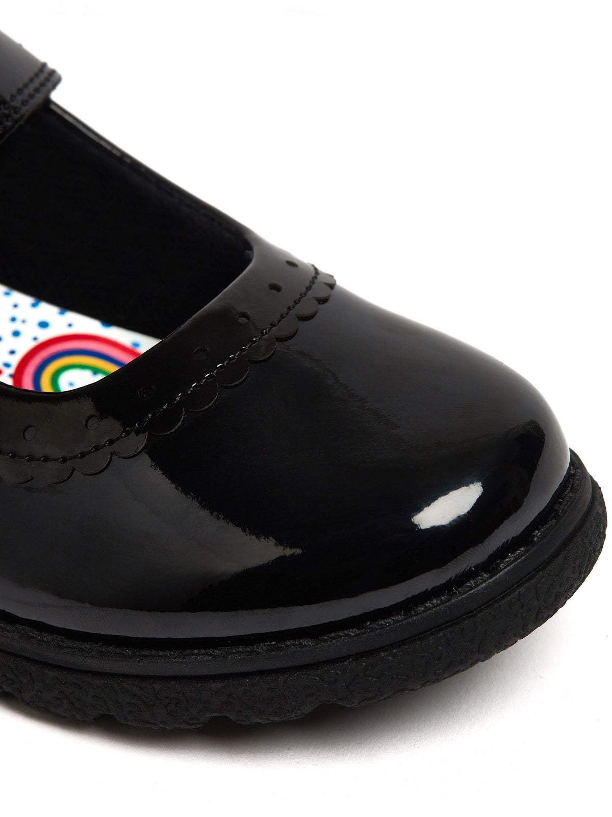 Harry Bear Black Patent Rainbow Girls School Shoes image 5
