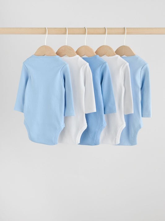 Dsiney Kidz - Blue 5 Pack Baby Long Sleeve Bodysuits image 2