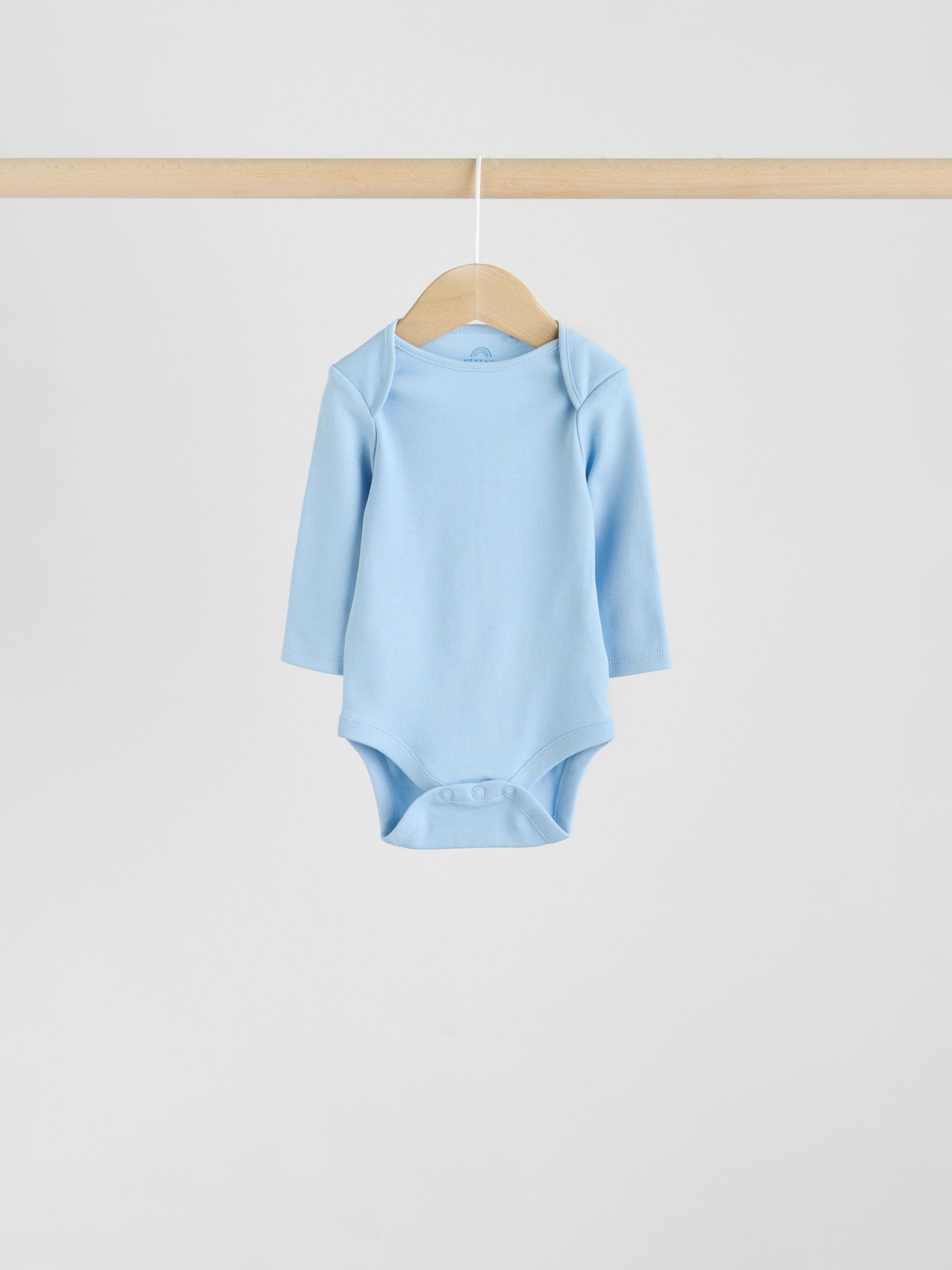 Blue 5 Pack Baby Long Sleeve Bodysuits image 6