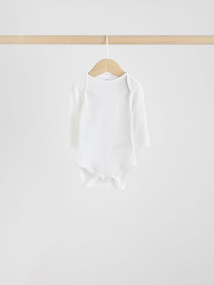 Blue 5 Pack Baby Long Sleeve Bodysuits image 8