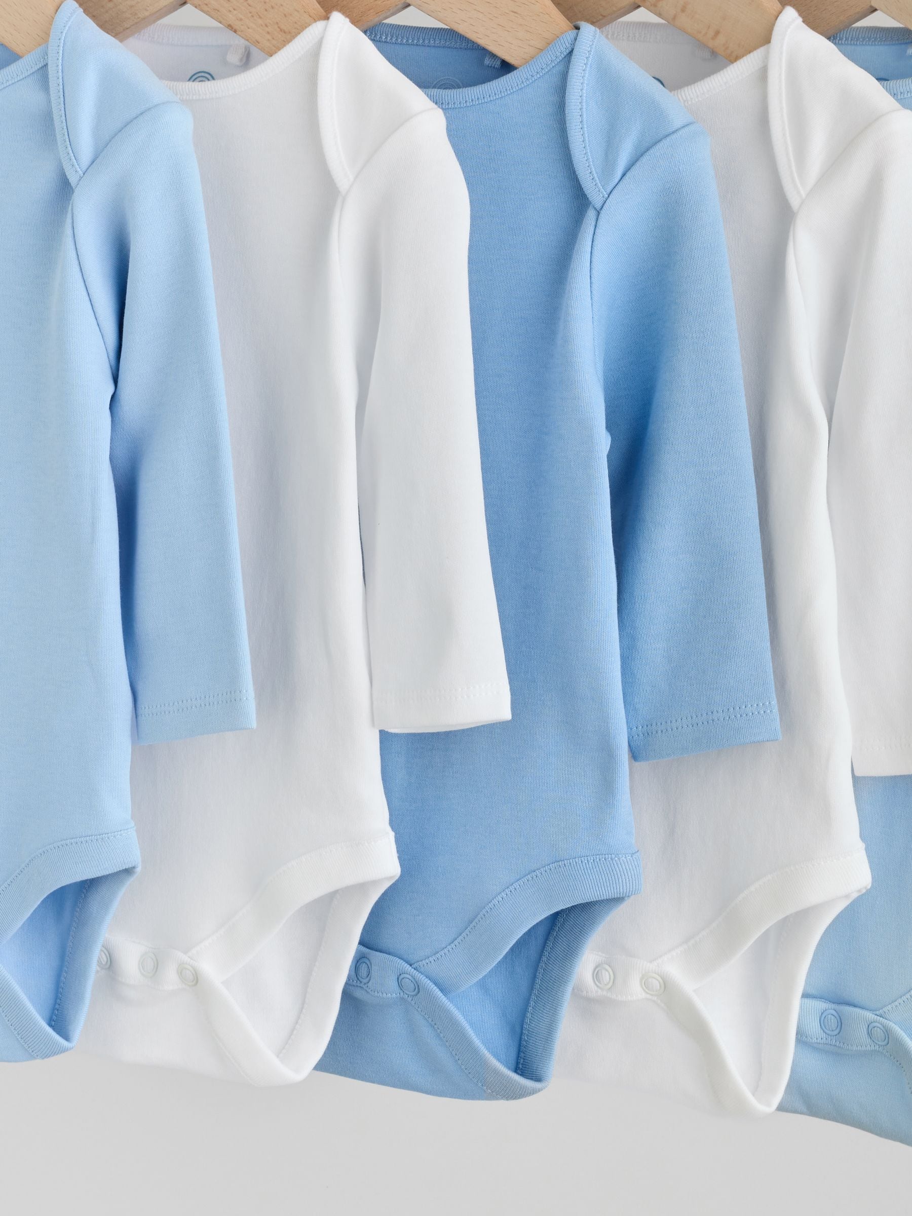 Blue 5 Pack Baby Long Sleeve Bodysuits image 9