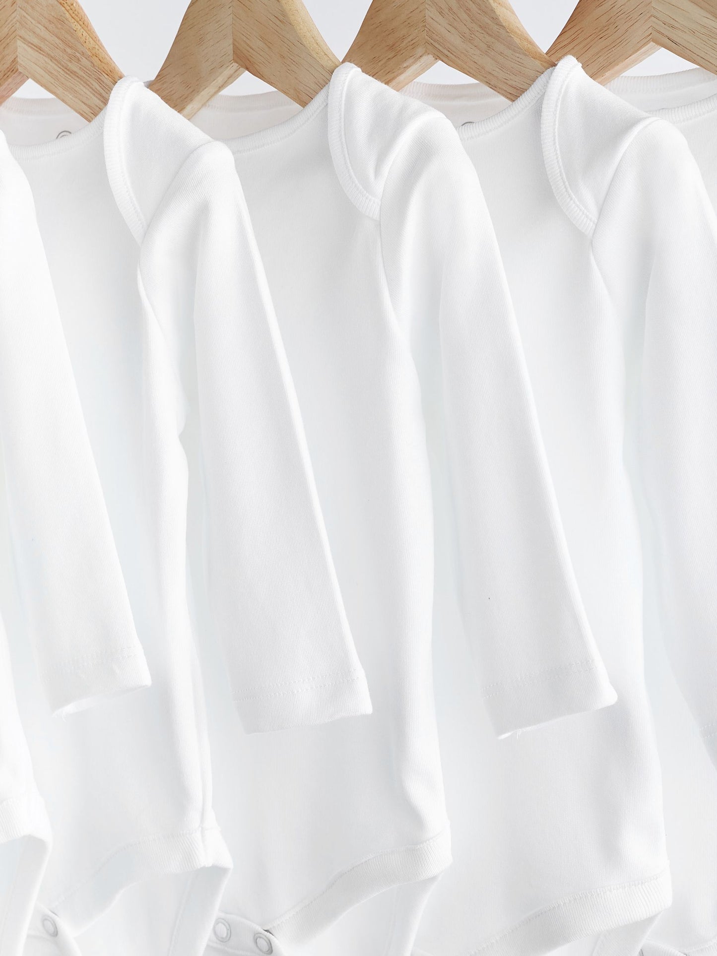 White 5 Pack Essential Baby Long Sleeve Bodysuits image 4