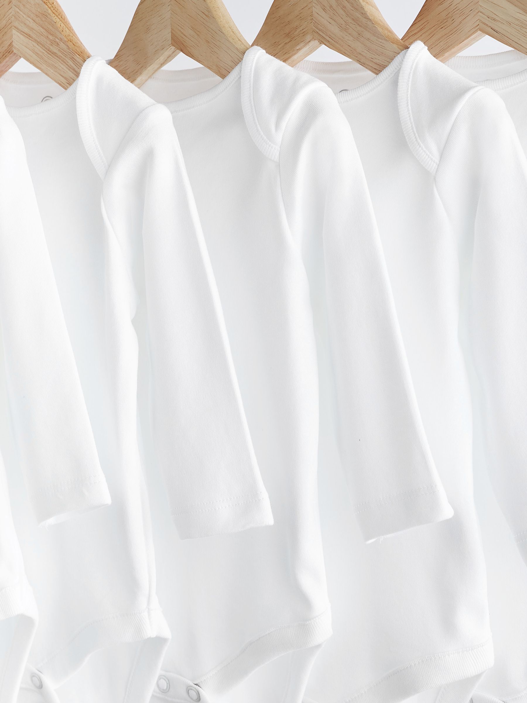 White 5 Pack Essential Baby Long Sleeve Bodysuits image 4