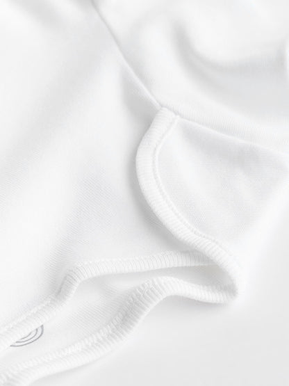 White 5 Pack Essential Baby Long Sleeve Bodysuits image 6