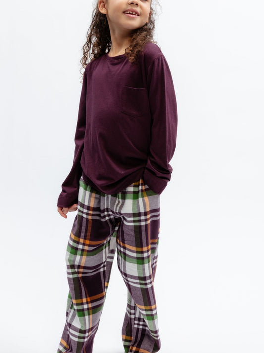 Cyberjammies Brown Jersey Top & Check Pyjamas Set - image 2