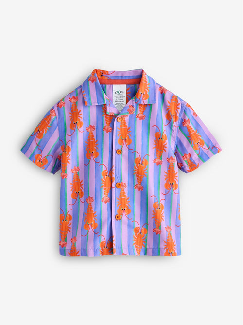 Dsiney Kidz - Pink/Lilac Lobster Stripe Printed Shirt (12mths-7yrs) image 1