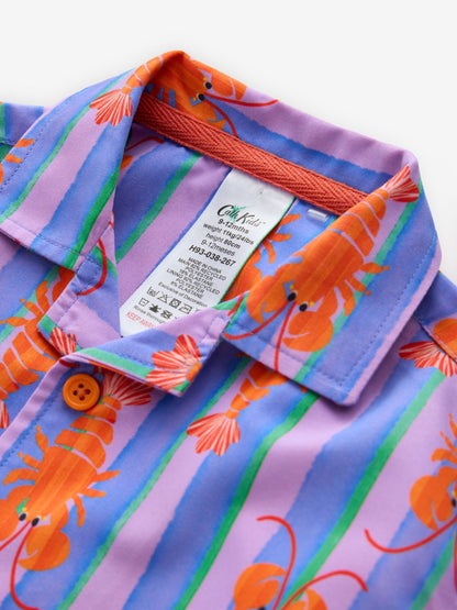 Dsiney Kidz - Pink/Lilac Lobster Stripe Printed Shirt (12mths-7yrs) image 3