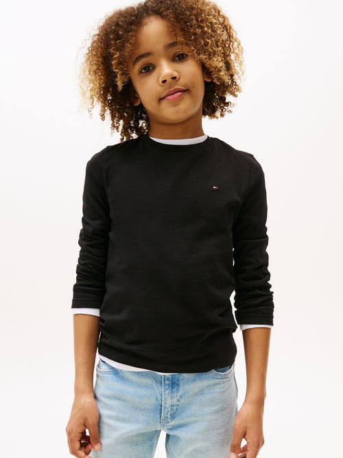 Tommy Hilfiger Black Basic Long Sleeve Top image 1