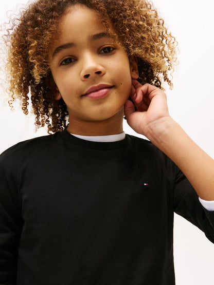 Tommy Hilfiger Black Basic Long Sleeve Top image 4
