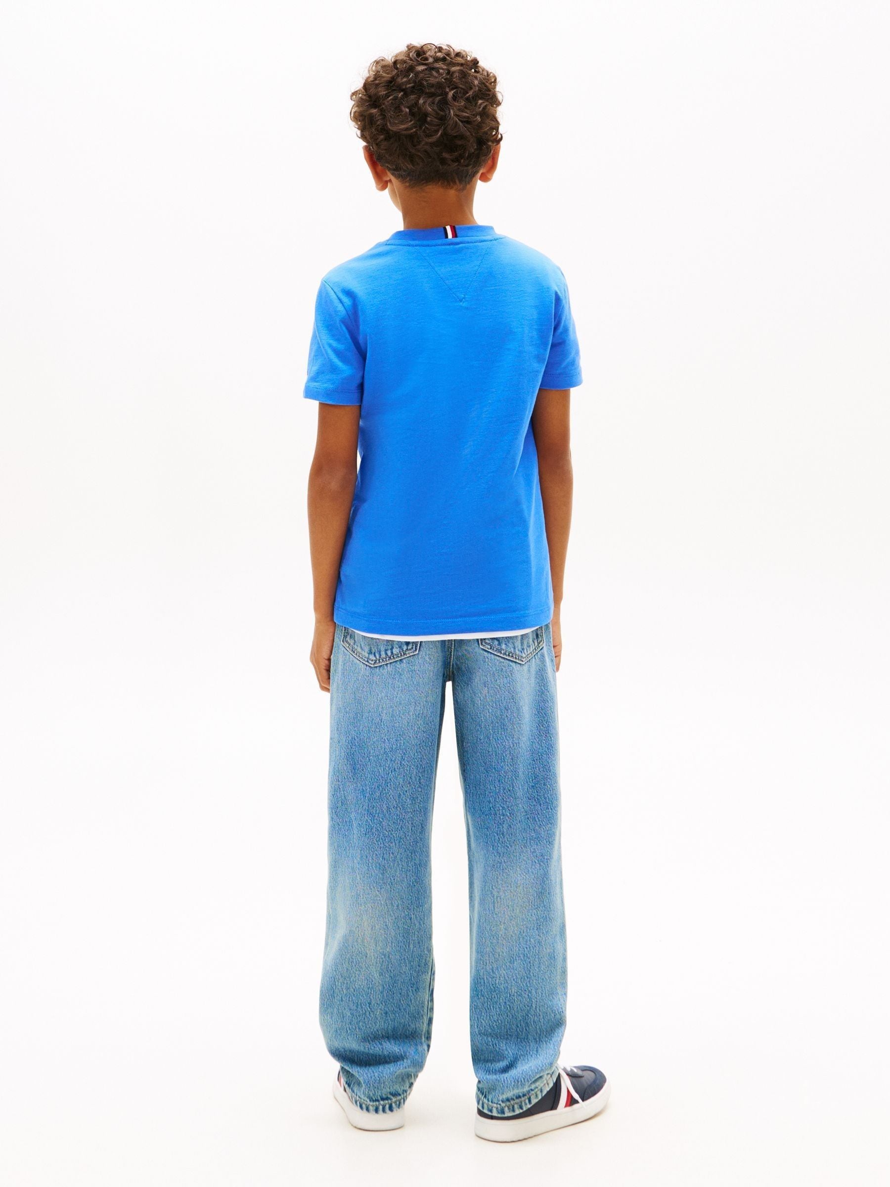 Tommy Hilfiger Blue Wavy Flag Jersey Crew Neck T-Shirt image 2