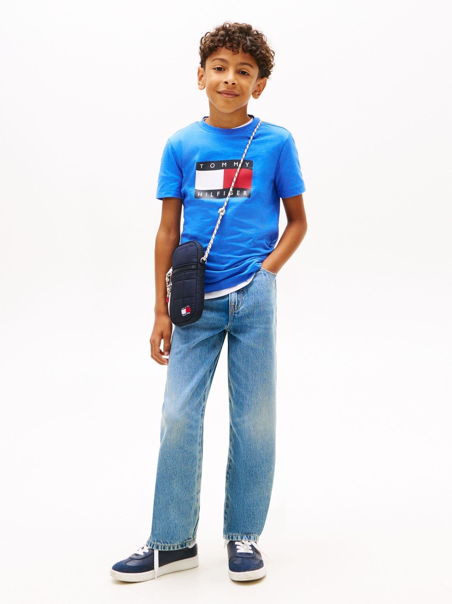 Tommy Hilfiger Blue Wavy Flag Jersey Crew Neck T-Shirt image 3