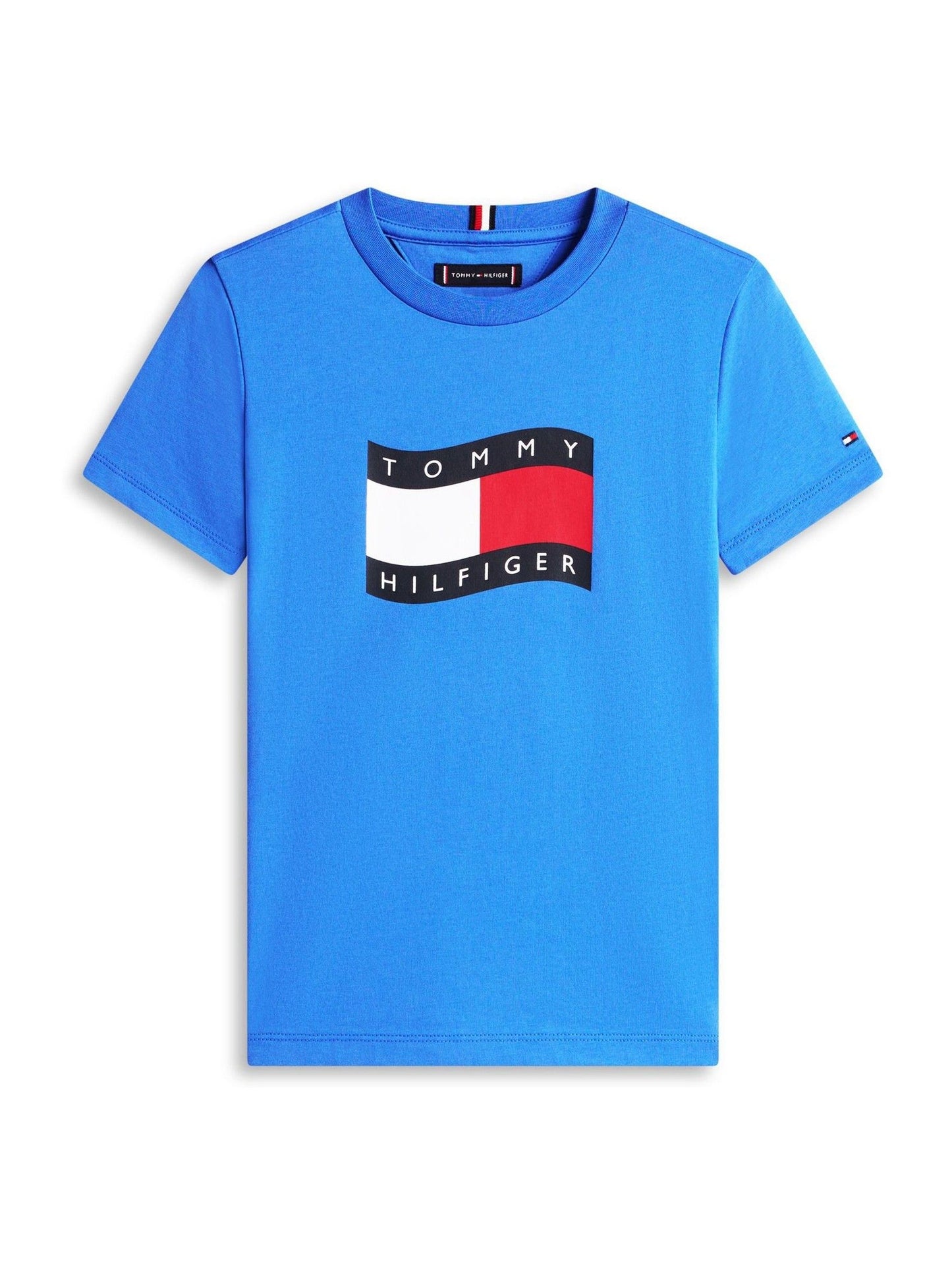 Tommy Hilfiger Blue Wavy Flag Jersey Crew Neck T-Shirt image 4