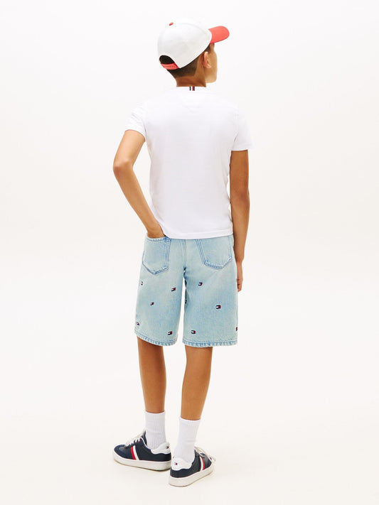 Tommy Hilfiger White Wavy Flag Jersey Crew Neck T-Shirt image 2