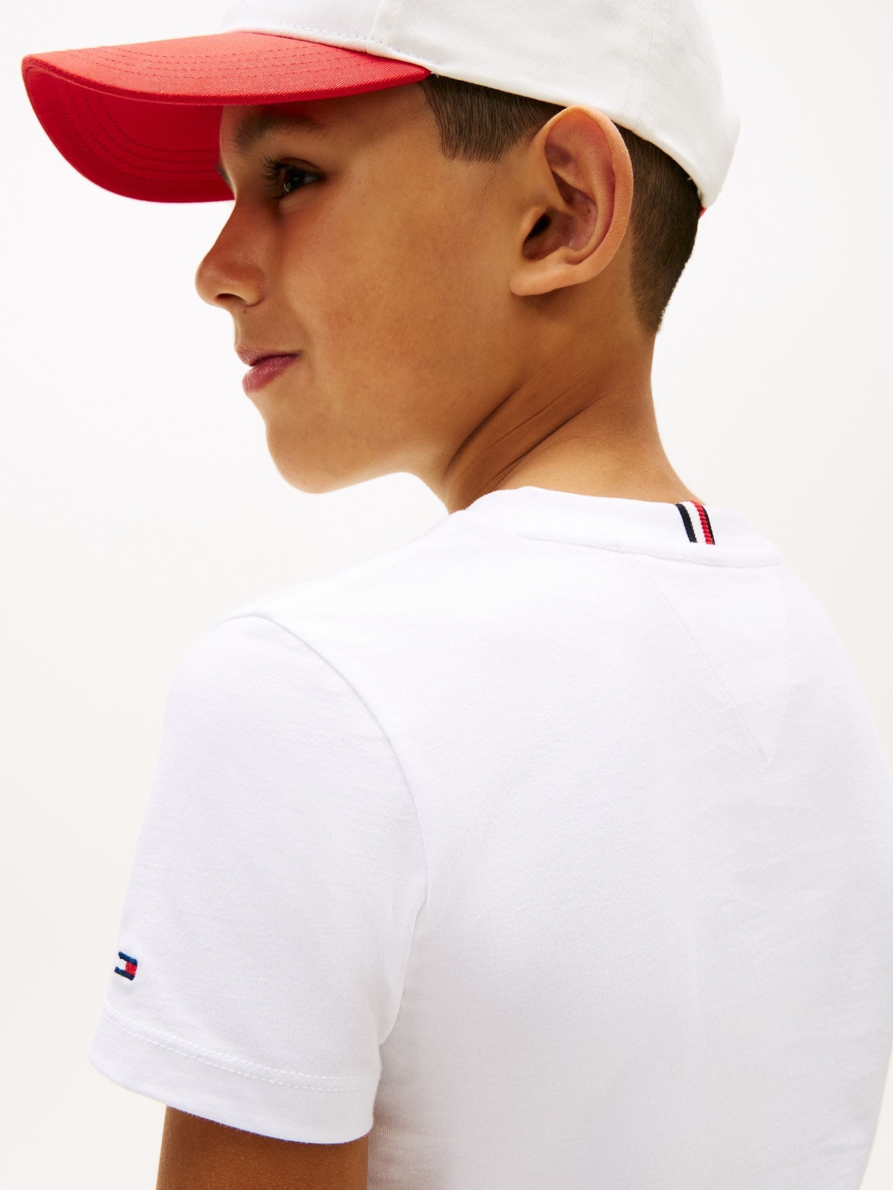 Tommy Hilfiger White Wavy Flag Jersey Crew Neck T-Shirt image 3