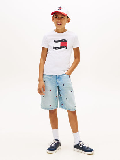 Tommy Hilfiger White Wavy Flag Jersey Crew Neck T-Shirt image 4