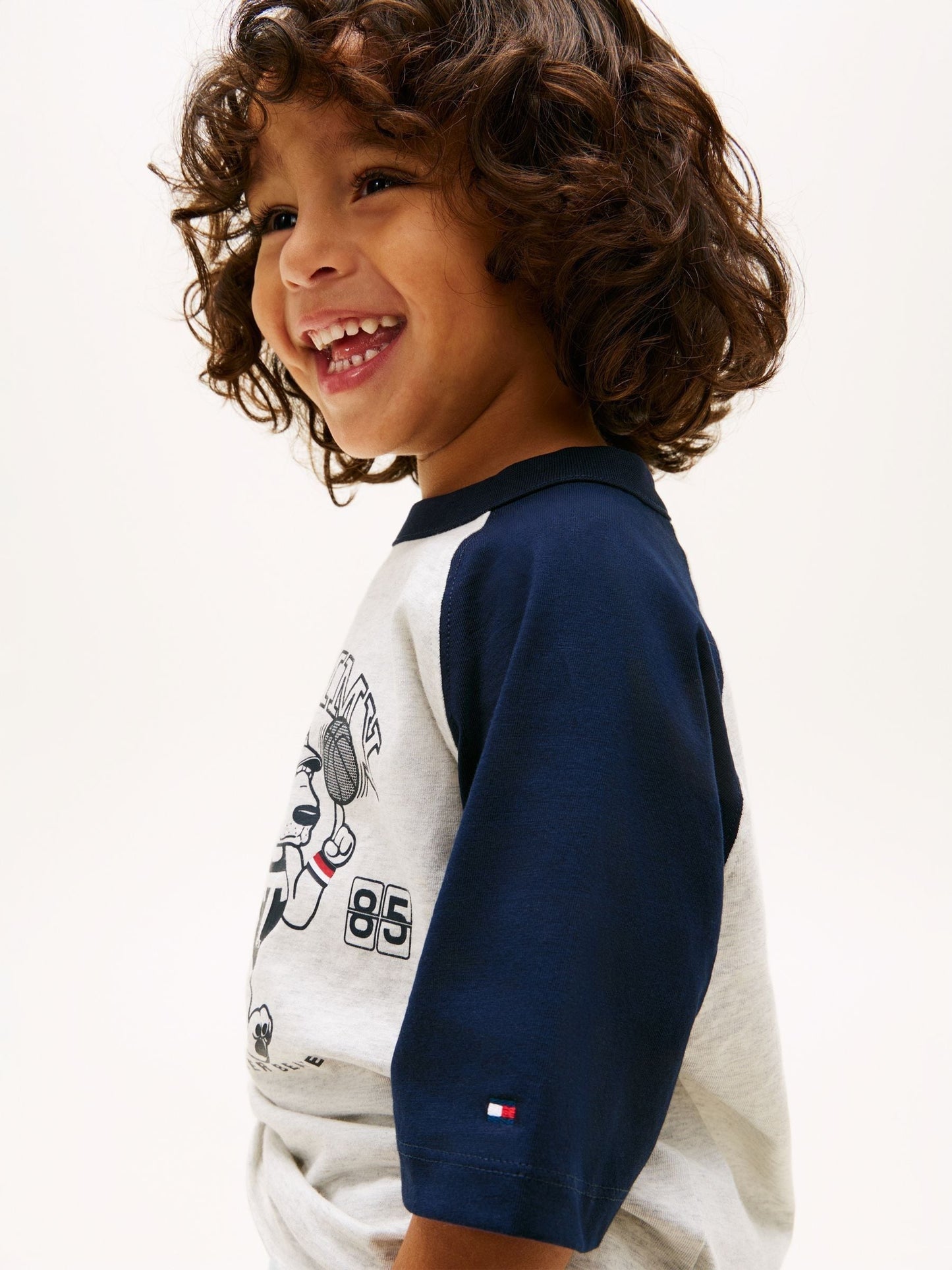 Tommy Hilfiger Grey Graphic Raglan Crew Neck T-Shirt image 4