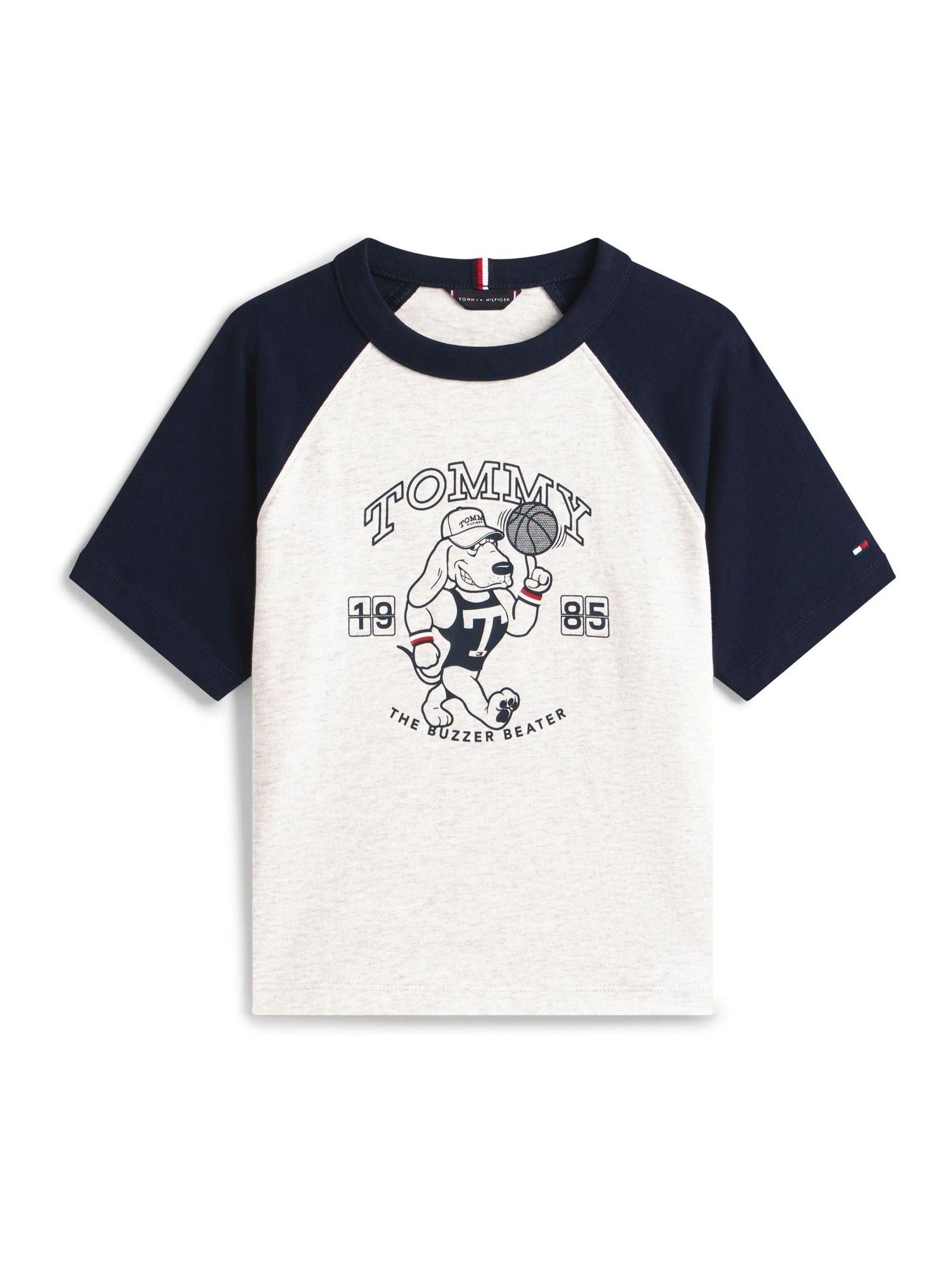 Tommy Hilfiger Grey Graphic Raglan Crew Neck T-Shirt image 5