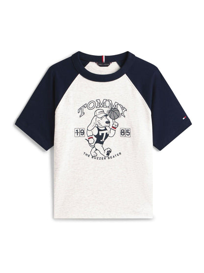 Tommy Hilfiger Grey Graphic Raglan Crew Neck T-Shirt image 5