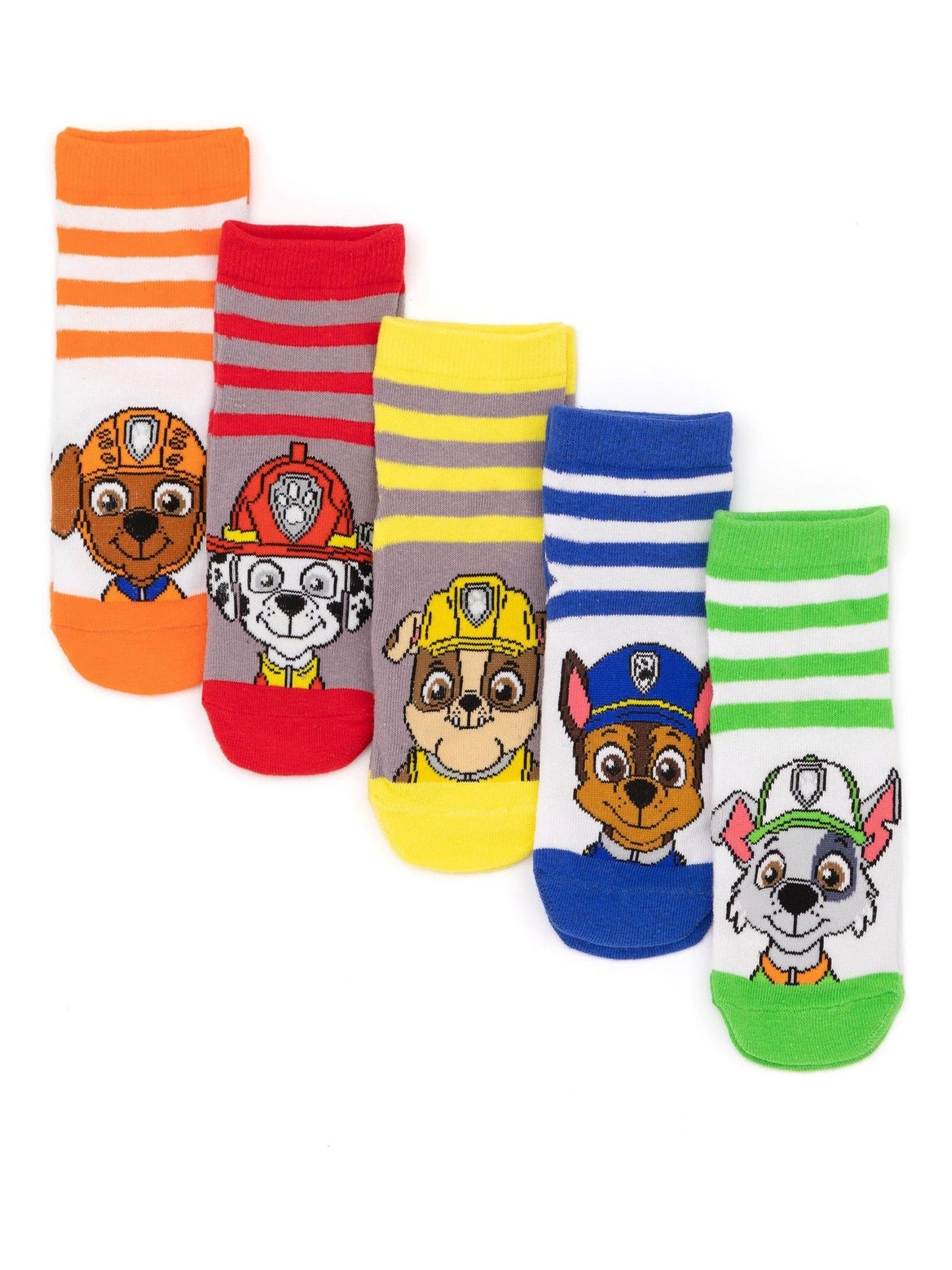 Dsiney Kidz - Vanilla Underground Yellow Paw Patrol Multicoloured Boys Multi-Character Face Graphic Calf Socks Set of 5 image 1