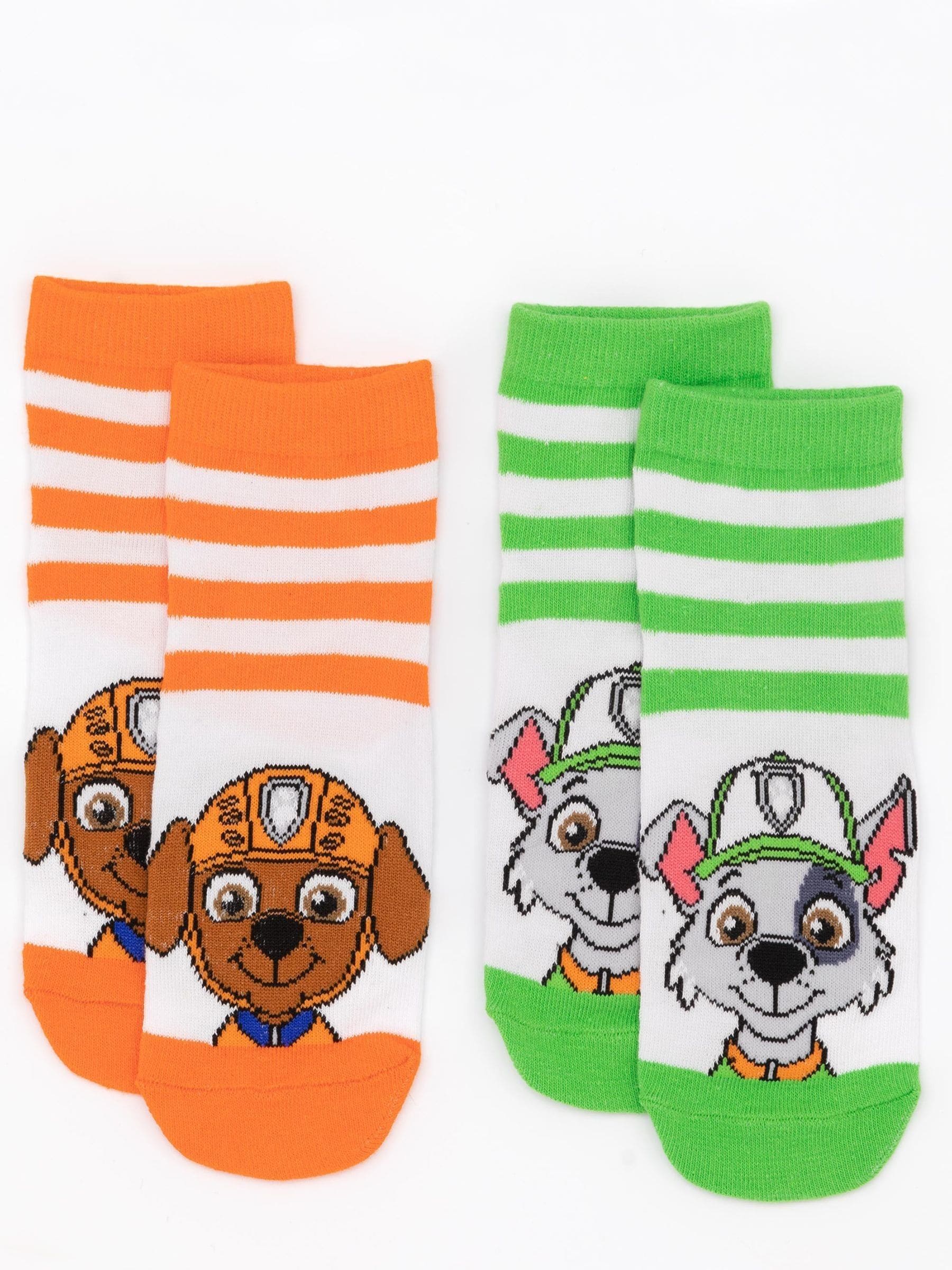 Dsiney Kidz - Vanilla Underground Yellow Paw Patrol Multicoloured Boys Multi-Character Face Graphic Calf Socks Set of 5 image 2