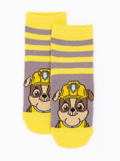 Dsiney Kidz - Vanilla Underground Yellow Paw Patrol Multicoloured Boys Multi-Character Face Graphic Calf Socks Set of 5 image 3
