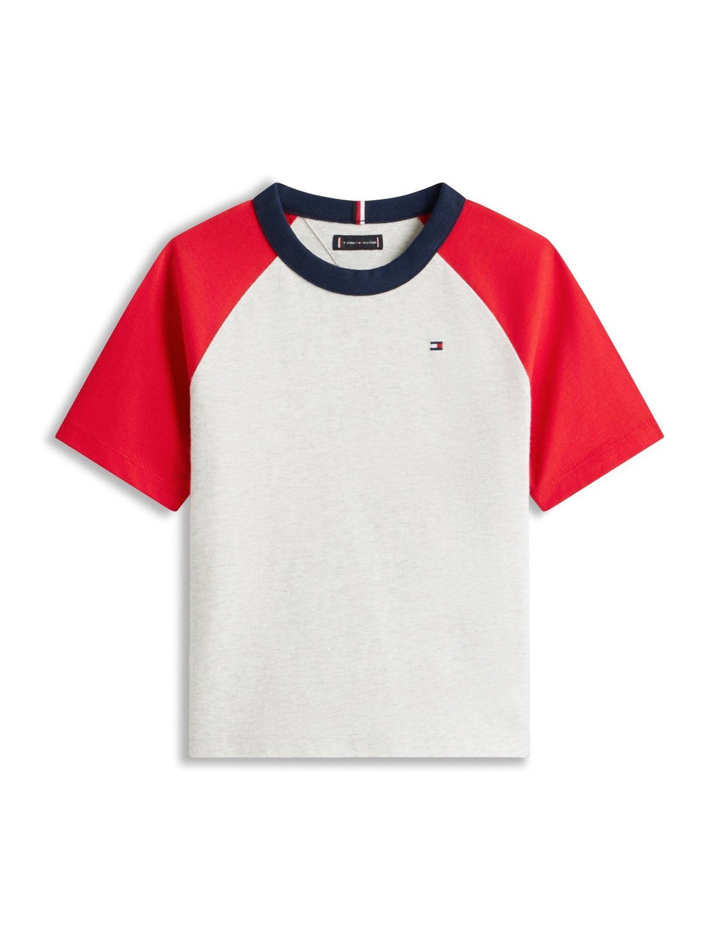 Tommy Hilfiger Grey Colour-Blocked Jersey Crew Neck T-Shirt image 5