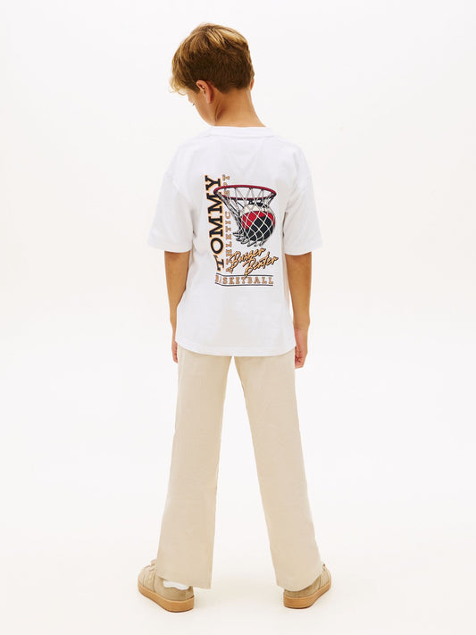 Tommy Hilfiger White Back Graphic Crew Neck T-Shirt image 2