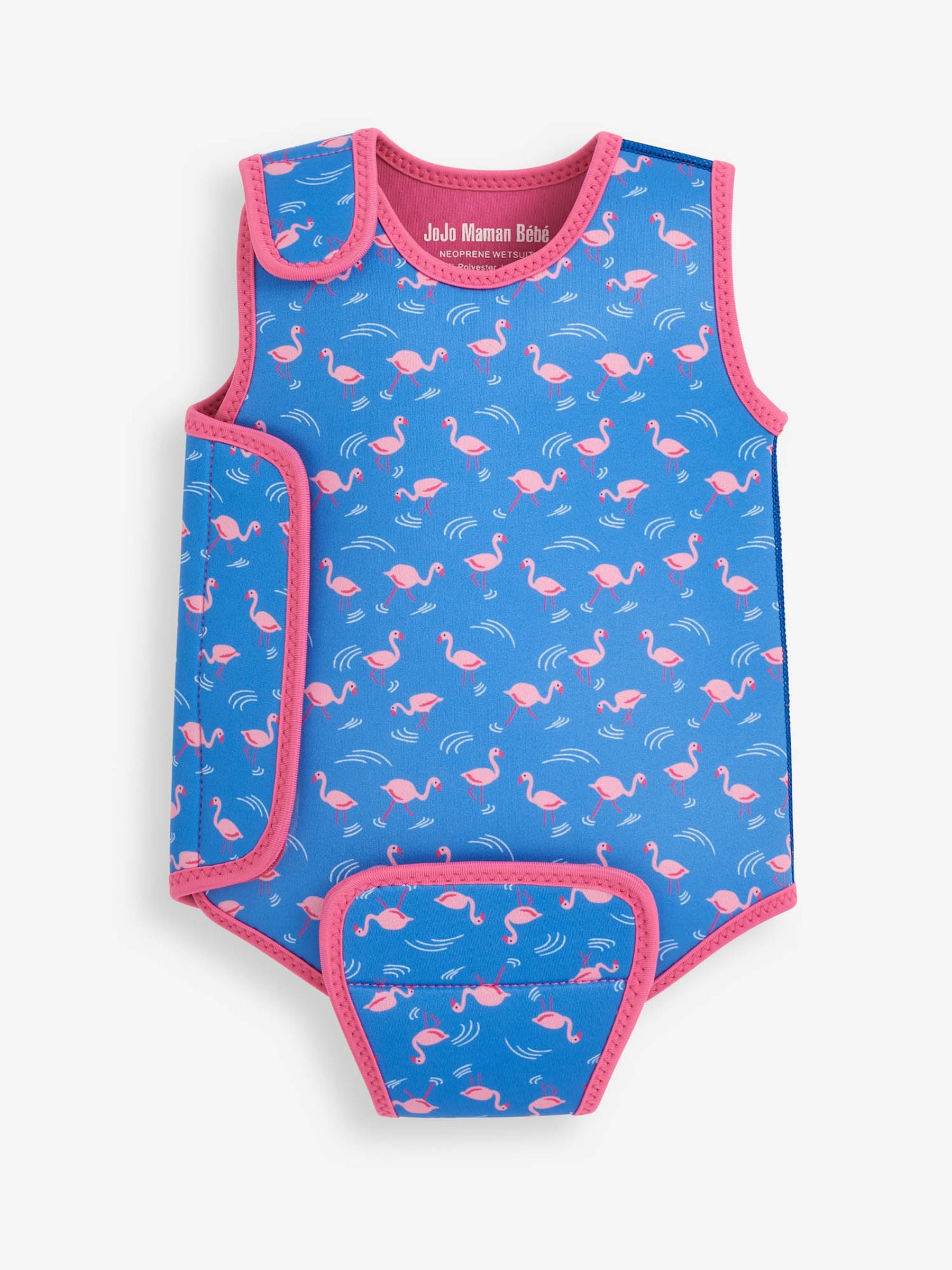 JoJo Maman Bébé Blue Flamingo Print Baby Wetsuit image 1