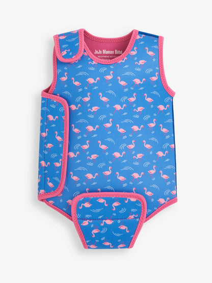 JoJo Maman Bébé Blue Flamingo Print Baby Wetsuit image 1